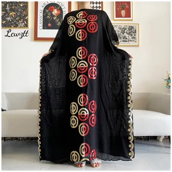 Viimane Saabumist Vabaaja Ja Mugav Aafrika Naiste Must Rüü peep varba kingad Tikitud Moslemi Kleit Dubai Kleit Pullover HPQ-02