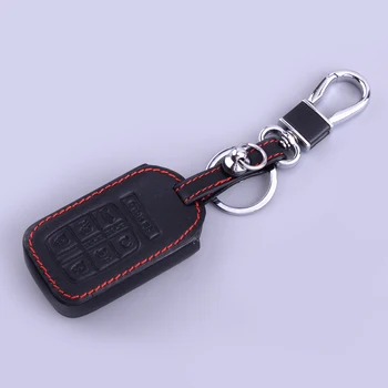 7 Button Remote Key Cover Juhul Fob Omanik Kott Võtmehoidja Sobib Honda Odyssey 2014-2022 Must Punase Õmblemine PU Nahk