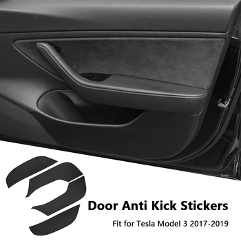 4tk Auto Uks Protector Anti Kick Pad süsinikkiust Sisekujundus Film Tesla Model 3 2017-2019