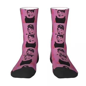 AUDREY SILUETT KOHTA ROOSA Värvi kontrasti sokid Jalaväe pack Elastsed Sokid Naljakas Sarkastiline Naljakas Audrey Hepburn Parempidises