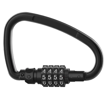 1 TK Koostisega Lukud, 4-Kohaline Raskeveokite Karabiin Klambrid Black Metal, D-Kujuline Koodi Lukk Tsüklis Bike Security Cable Lock