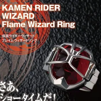 Kamen Rider Wizard Flame Stiilis Ringi Maskeeritud Mees Rider Punane Tsirkoon Rõngad Naine Anime Accesorios Cosplay Unisex Mood Ehteid