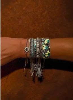 Käsitööna kootud kurja silma Käevõru komplekt Naistele Kingitus Mehhiko Fashion Ehted Pulseras
