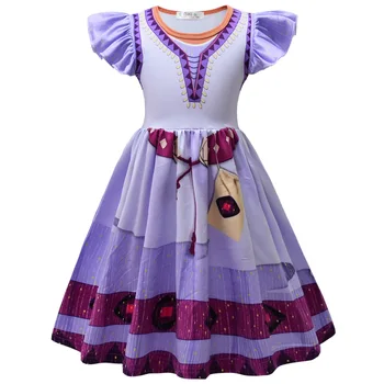 Filmi Soovivad Asha Printsess Cosplay Kleit Halloween Tüdruk on Lilla Kleit Uus Laste Printsess Kleit 4-8T
