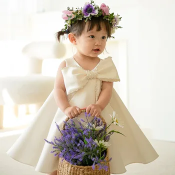 Tüdrukute Kleit 2023 Uus Printsess Suur vibu tutu Profileerimine Lille Tüdrukute pulmi, Sünnipäeva Kleit Imiku Väikelapse Vastsündinud Ristimise Kleit
