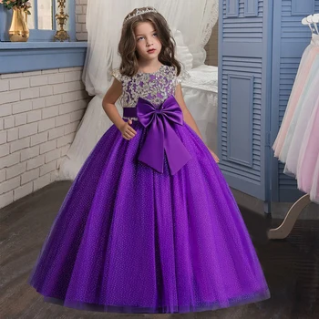 Tüdrukute peep varba kingad tikitud printsess kleit, 5-14 aasta vanuste laste vibu silma pidulik kleit pulm kleit, kukkastyttö ametlik dre