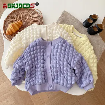 Sügisel Stiili Väikelastel (Solid Color Single-breasted Outwear Mantel Baby Tüdrukud, featuring Täielik Varrukad Mull Top Suurusele 6K-5Y