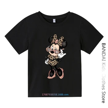 Disney Minnie Mouse Puuvillased Tshirt Kids Summer Cartoon Vabaaja Lühikeste varrukatega T-särk Beebi Poisi Riided, Tüdrukute Riided