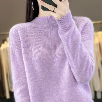 100% Puhas Meriino Lambavillast Kampsun Naiste Talve O-Kaeluse Pullover Õõnes välja Pikad Varrukad korea Fashion Koo Pullover Top